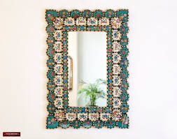 Rectangle Turquoise Mirror For Wall