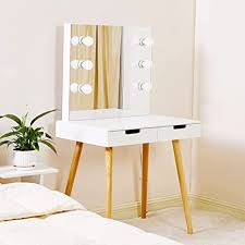 Check spelling or type a new query. Amazon Com Gls White Large Makeup Vanity Table Desk With Drawers And Mirror Jewelry Armoire And Led Light