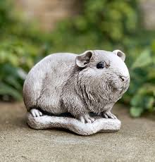 White Guinea Pig Memorial Concrete Pet