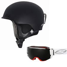 K2 Rival Black Helmet W Smith I O7 White Red Goggles
