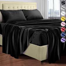 satin sheets king size soft silk feel