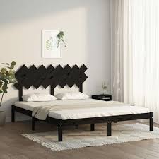 Bed Frame Black 160x200 Cm Solid Wood