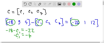 Value Of C In The Matrix Equation Below