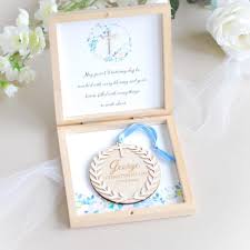 personalised wooden christening gift