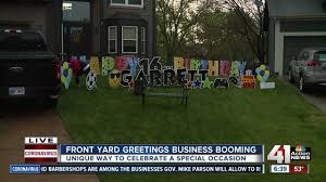 Card my yard's yard greeting rental service makes your birthday, graduation, anniversary, and birth celebrations extra special with personalized yard signs. Front Yard Greetings Business Booming Youtube