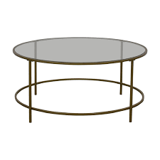 Oval coffee tables glass top coffee table coffee table with storage ikea table tops coffee table wayfair base shop interiors modern rustic browse coffee tables at ashley furniture homestore. 70 Off Wayfair Wayfair Glass And Brass Coffee Table Tables
