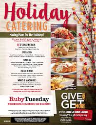 One Of The Holiday Inspired Catering Flyers I Made For Ruby Tuesday