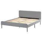 SLATTUM Upholstered bed frame, Knisa light grayQueen Ikea