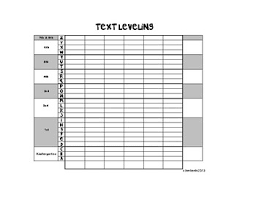 Text Leveling Chart Worksheet Fountas And Pinnell