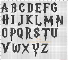 Harry Potter Font Cross Stitch Black Alphabet Free Cross