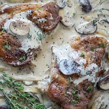 pork steaks smothered with mushrooms