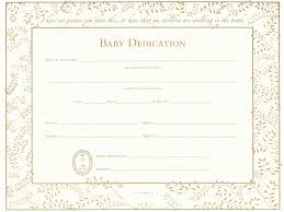 United Church Of Christ Baby Dedication Certificate Single Sheet
