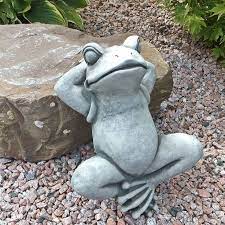 Funny Frog Statue Lying Frog Concrete