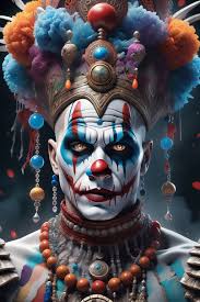 evil psychopath with clown makeup