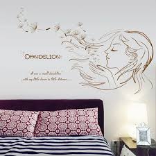 Beautiful Girl Dandelion Diy Vinyl Wall