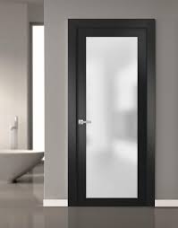 modern solid french door frosted glass