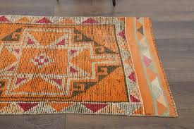 orange oushak runner rug 1960s