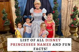 list of all disney princesses names and