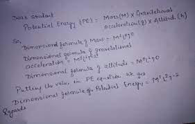 Dimension Of Potential Energy Physics