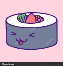 cute kawaii ilration sushi roll