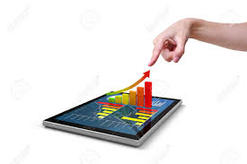 Hand Pressing A 3d Chart On Tablet