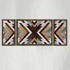 3 Piece Modern Wooden Wall Hanging Art