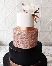 Rose Gold And Black 50th Birthday Cake gambar png