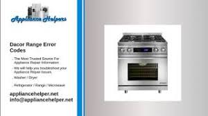 Fan noise when using the lower oven: Dacor Range Error Codes Appliance Helpers