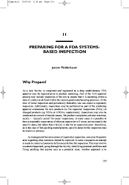 Pdf 1 Preparing For A Fda Systems Based Inspection Why
