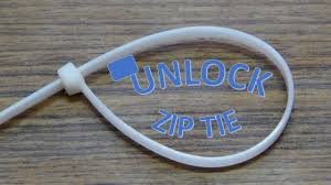unlock and re use a zip tie cable tie