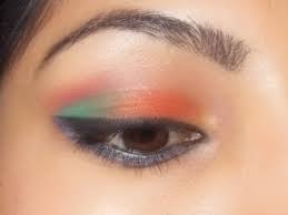 orange and blue eye makeup