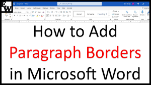 add paragraph borders in microsoft word