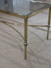 Antique Glass Coffee Table Brass