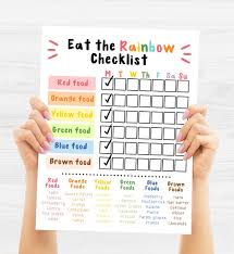 eat the rainbow checklist kids