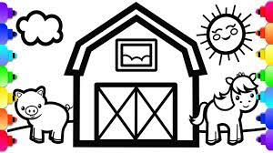 And now, this is the initial graphic. Glitter Farm Animals And Barn Coloring Page For Kids Farm Coloring Page For Kids Youtube