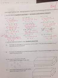 The following methods are used: Solving Quadratic Equations By Factoring Worksheet Answers Gina Wilson Tessshebaylo