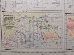 Oceans Navigation Pilot Chart Of The South Pacific Ocean