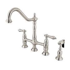 Kingston Brass Ks1241axbs Heritage 8 In Wall Mount Kitchen Faucet With Brass Sprayer Polished Chrome
