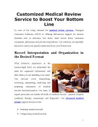 Customized Medical Review Service To Boost Your Bottom Line