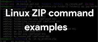 linux zip command exles create and