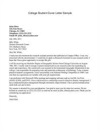 Cover Letter Template College Student Cover Letter For