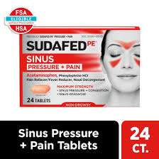 sudafed pe sinus pressure pain relief