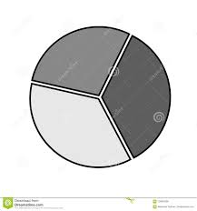 Pie Chart In Black And White Stock Vector Illustration Of