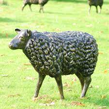 Sheep Life Size Bronze Metal Garden Statue