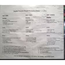 Baptist Hospital Weight Reduction Clinic 3 Day Diet Can