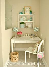 old desk turned into a dressing table