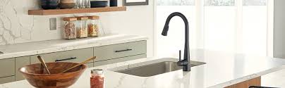 Moen kitchen faucets are the preferred choice of every type of family. Moen 7864bls Sleek One Handle High Arc Pulldown Modern Kitchen Faucet Featuring Power Boost Black Stainless Amazon Com
