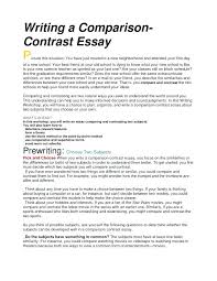 Comparison Essay Example Free Comparative Essay Examples Example Of