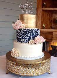 Rose Gold And Navy Blue Wedding Cake gambar png