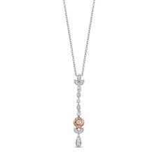 diamond rose drop pendant necklace